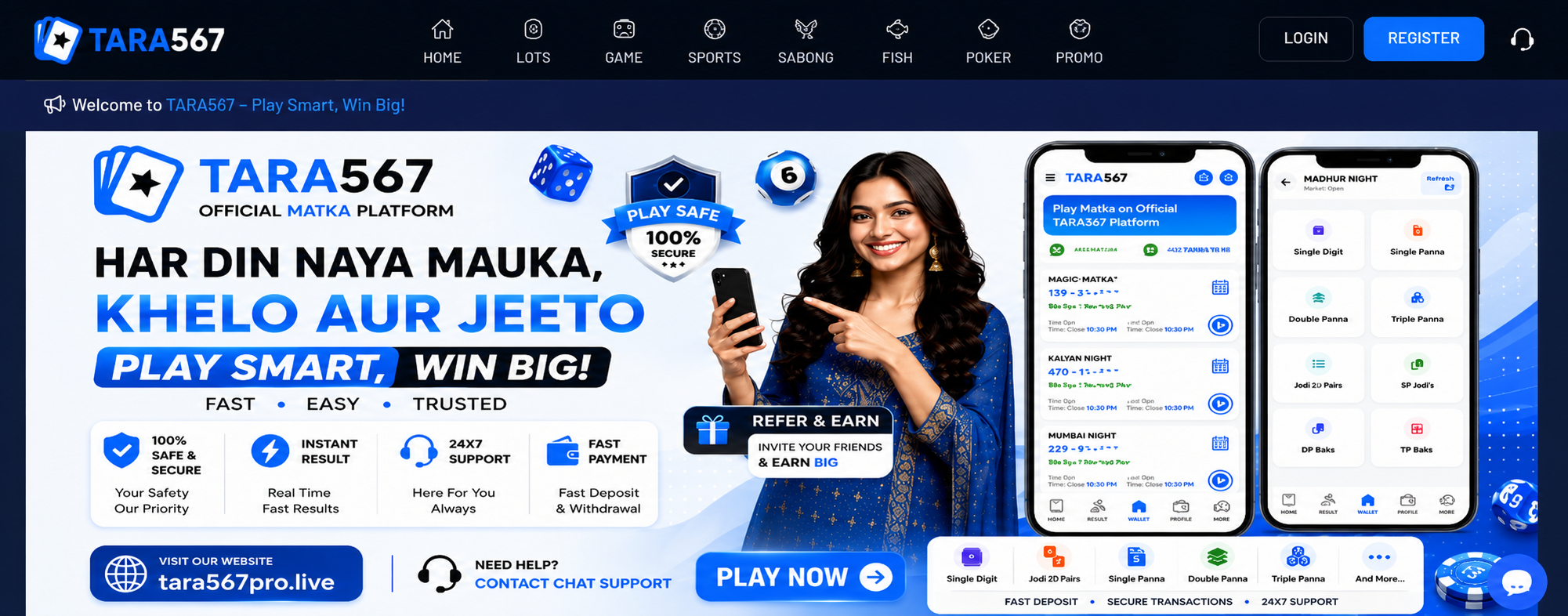 Tara567 Online Gaming Platform Live Result Matka Game Banner Tara567 Matka Online Game Live Result Jodi Chart Gaming Platform